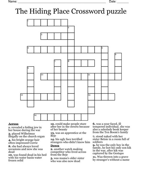 Enter the length or pattern for better results. . We can share this hiding place crossword clue